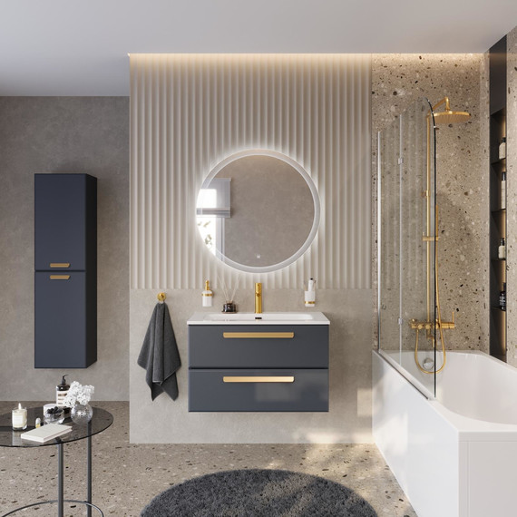 Тумба подвесная с раковиной Cezares ECO-CER-N-800-2C-SO-GR-P 80 см (раковина CZR-8073-80) grafito фото 9