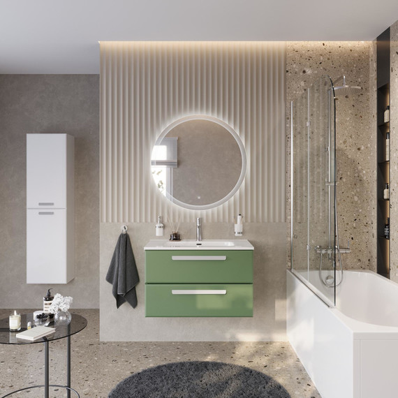 Тумба подвесная с раковиной Cezares ECO-CER-N-800-2C-SO-PS-P 80 см (раковина CZR-8095-80) фисташковый софт фото 12