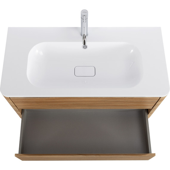 Тумба подвесная с раковиной Cezares RELAX-1000-2C-SO-RC-P 100 см (раковина CZR-1000/480-LV-MR-NV) дуб карамельный фото 6