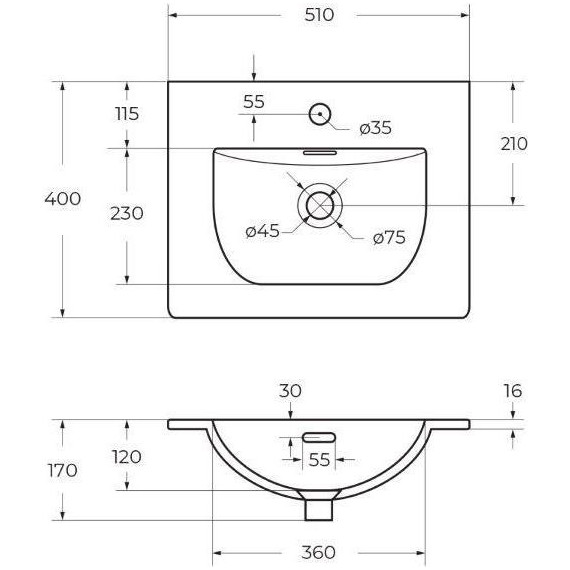Тумба подвесная с раковиной BelBagno MARINO-CER-MINI-500-2C-SO-WO-P 50 см, rovere bianco фото 6