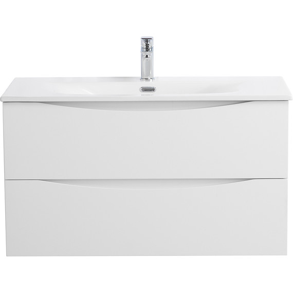 Тумба подвесная с раковиной BelBagno MARINO-CER-N-900-2C-SO-BO-P 90 см, bianco opaco фото 