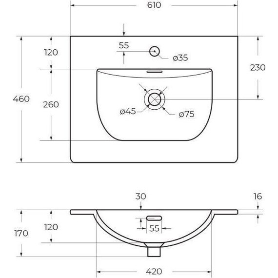 Тумба подвесная с раковиной BelBagno MARINO-CER-N-600-2C-SO-NL-P 60 см, nero lucido фото 6