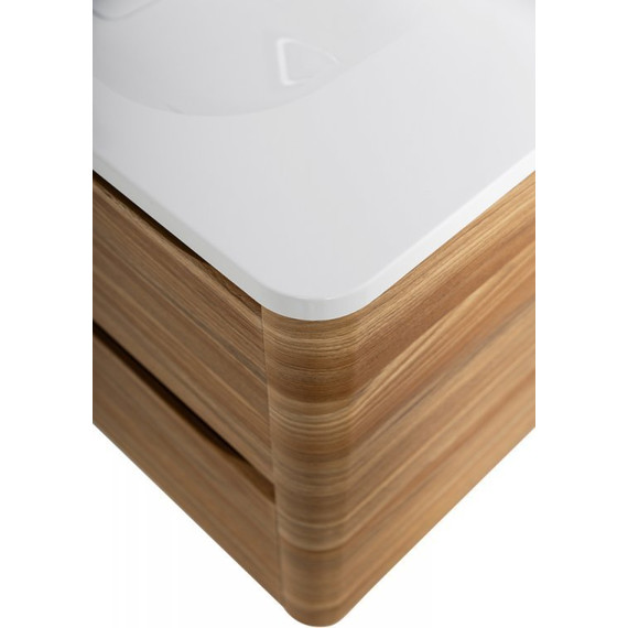 Тумба подвесная с раковиной Cezares RELAX-800-2C-SO-RC-P 80 см (раковина CZR-800/480-LV-MR-NV) дуб карамельный фото 4