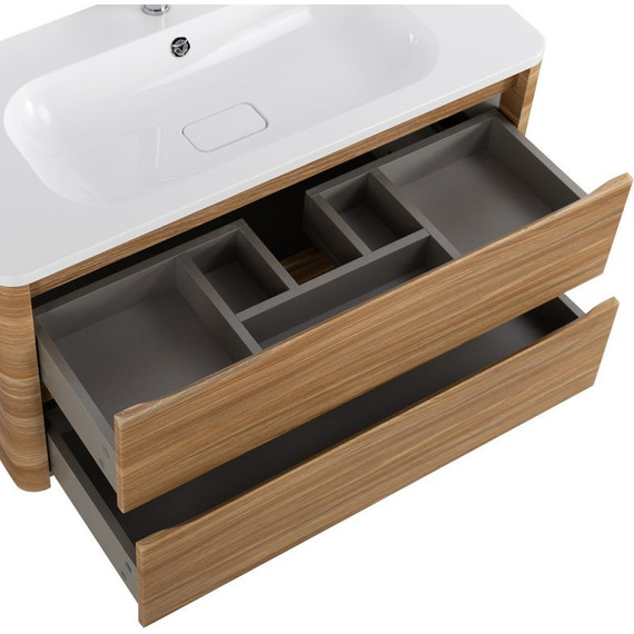 Тумба подвесная с раковиной Cezares RELAX-800-2C-SO-RC-P 80 см (раковина CZR-800/480-LV-MR-NV) дуб карамельный фото 3