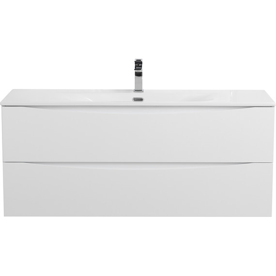 Тумба подвесная с раковиной BelBagno MARINO-CER-N-1200-2C-SO-BL-P 120 см, bianco lucido фото 