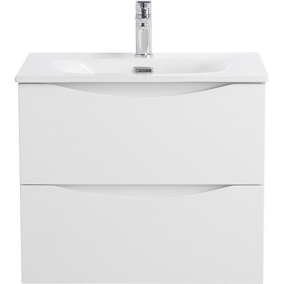 Тумба подвесная с раковиной BelBagno MARINO-CER-N-700-2C-SO-BL-P 70 см, bianco lucido фото 