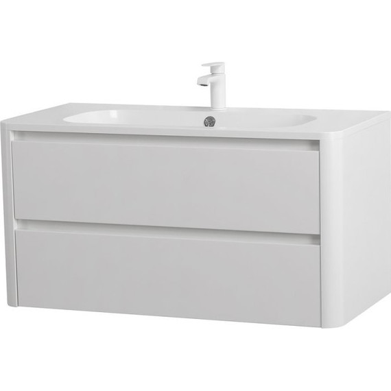 Тумба подвесная с раковиной Cezares RELAX-800-2C-SO-BL 80 см (раковина CZR-800/480-LV-MR-NV) bianco lucido фото 3