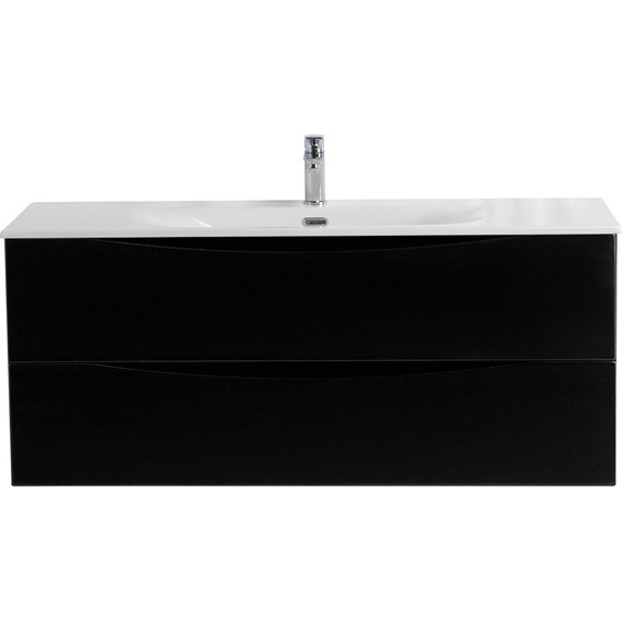 Тумба подвесная с раковиной BelBagno MARINO-CER-N-1200-2C-SO-NL-P 120 см, nero lucido фото 