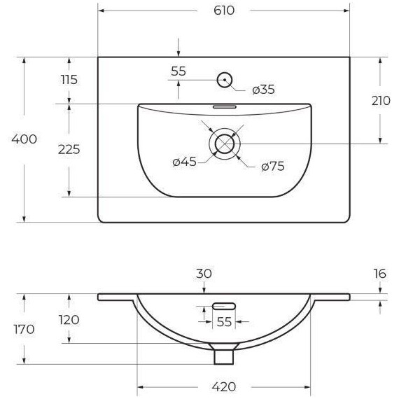 Тумба подвесная с раковиной BelBagno MARINO-CER-MINI-600-2C-SO-BL-P 60 см, bianco lucido фото 7