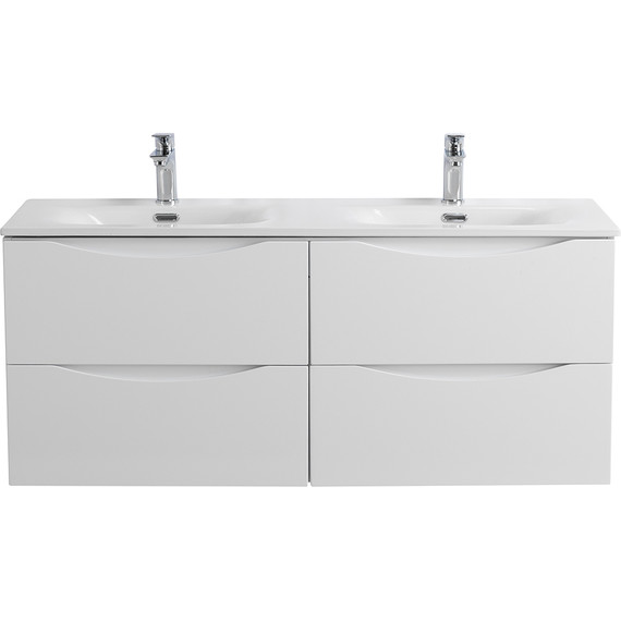 Тумба подвесная с раковиной BelBagno MARINO-CER-N-1200-4C-SO-BL-P 120 см, bianco lucido фото 