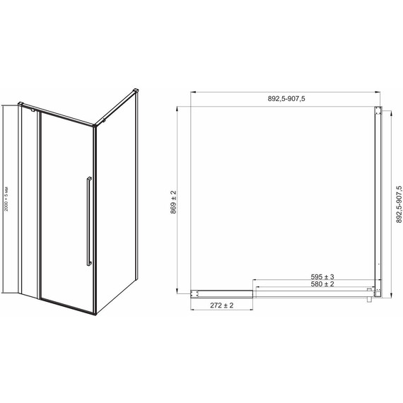 Душевое ограждение Mirsant Next 90х90 см хром/прозрачное фото 4
