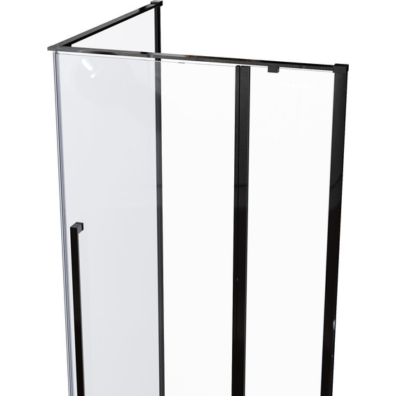 Душевое ограждение Mirsant Next Black 100x100 см, чёрный/прозрачное фото 3