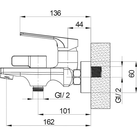 Смеситель для ванны Sole Abrau S013B, чёрный фото 2