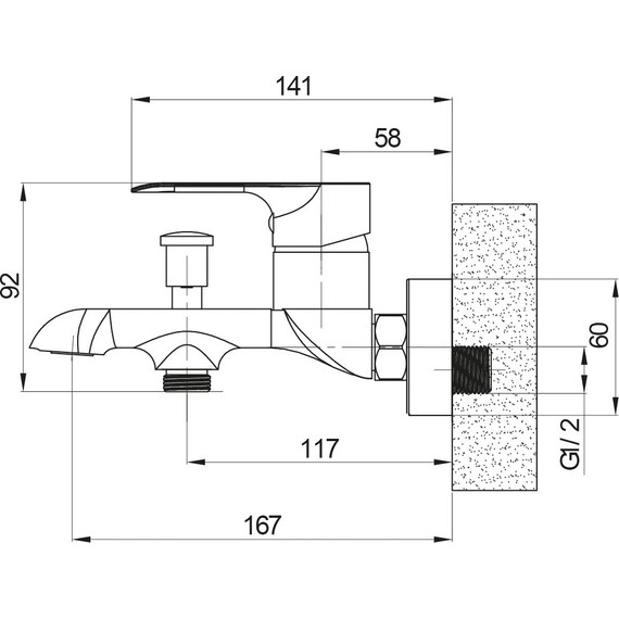 Смеситель для ванны Sole Tahoe S043WC, хром белый фото 2