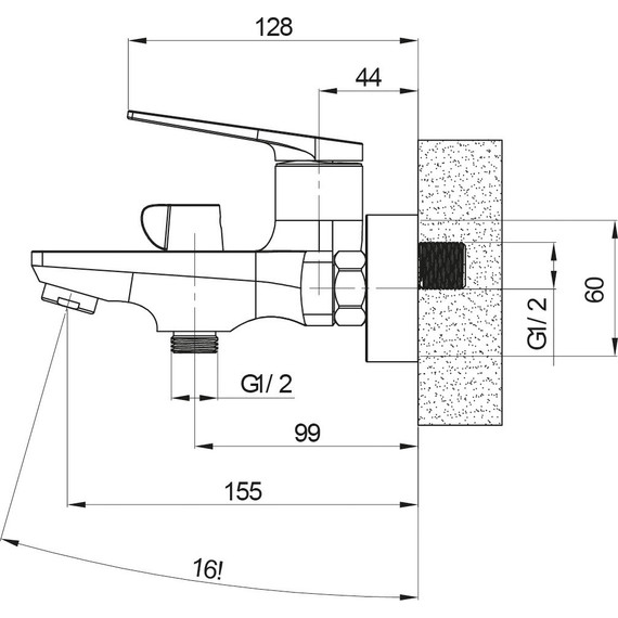 Смеситель для ванны Sole Baikal S053BC, хром чёрный фото 2