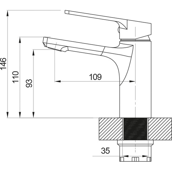 Смеситель для раковины Sole Lucerne S061C - 2 Смеситель для раковины Sole Lucerne S061C фото 2
