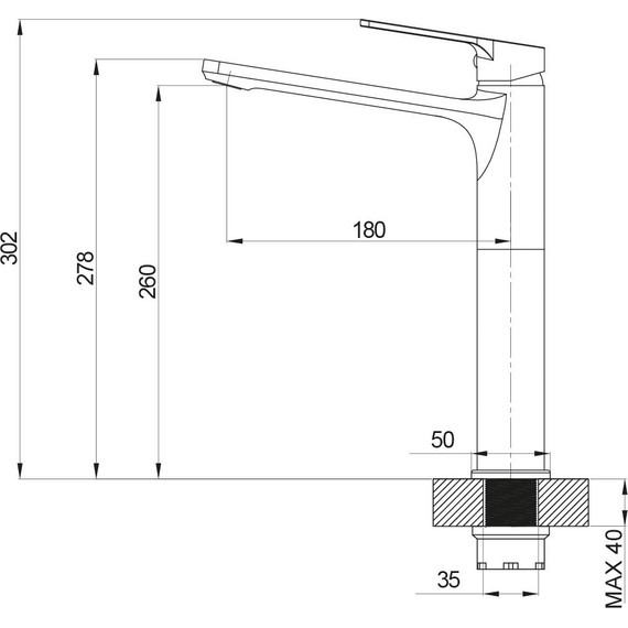 Смеситель для раковины высокий Sole Lucerne S062B, чёрный фото 2
