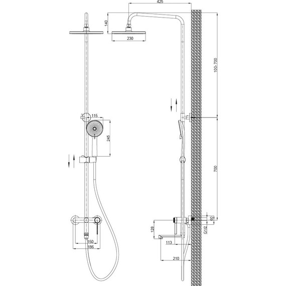 Душевая стойка Sole Scutari S217C фото 2