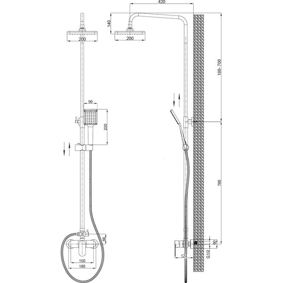 Душевая стойка Sole Albano S227C фото 2