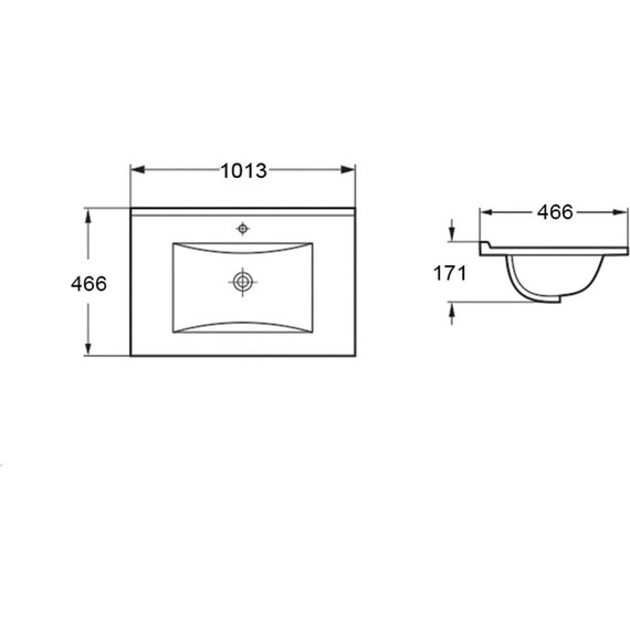Раковина врезная на столешницу Vincea 100 см VBS-13100MB, чёрный фото 2