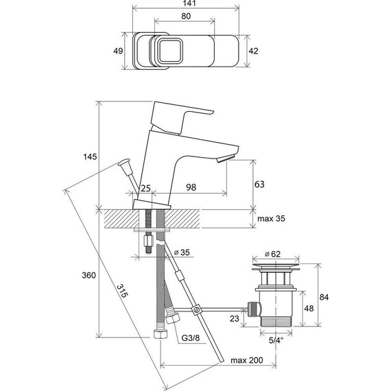 Смеситель для раковины Ravak 10° TD 011.00 X070063 - 2 Смеситель для раковины Ravak 10° TD 011.00 X070063 фото 2