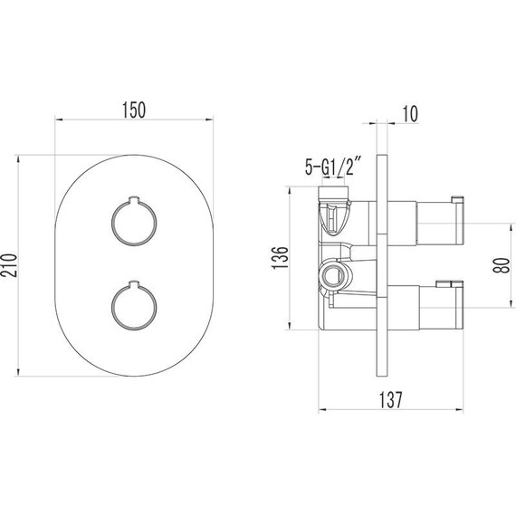Смеситель для ванны с термостатом Ravak Chrome CR 063.00 X070094 фото 2