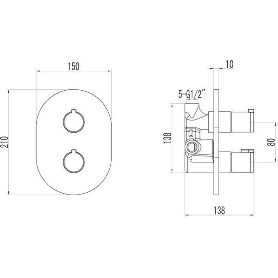 Смеситель для душа с термостатом Ravak Chrome CR 064.00 X070095 - 2 Смеситель для душа с термостатом Ravak Chrome CR 064.00 X070095 фото 2