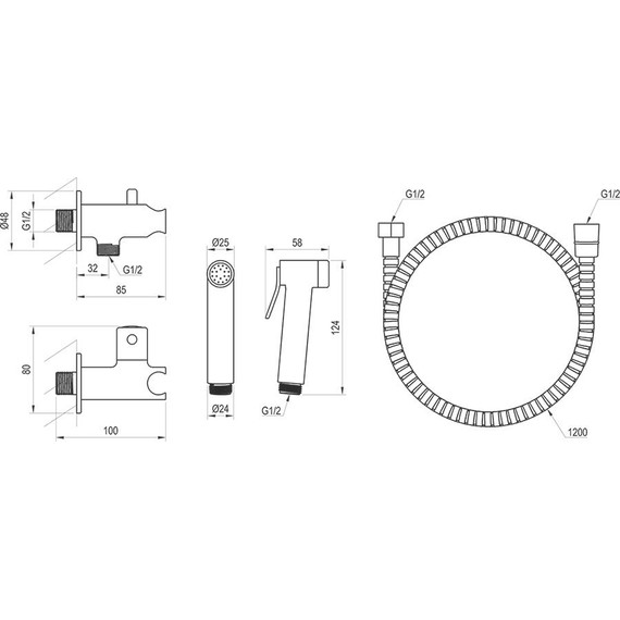 Настенный вентиль с гигиеническим душем Ravak BM 040.01 X070166 - 3 Настенный вентиль с гигиеническим душем Ravak BM 040.01 X070166 фото 3