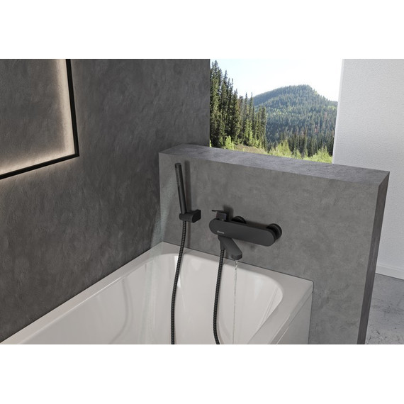 Смеситель для ванны Ravak Chrome CR 022.20BL X070431, чёрный фото 4