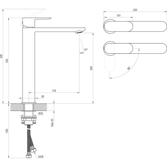 Смеситель для раковины высокий Ravak CR II 015.01CR Be Cool X070449 - 2 Смеситель для раковины высокий Ravak CR II 015.01CR Be Cool X070449 фото 2