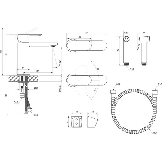 Смеситель для раковины Ravak CR II 112.20BL X070462, чёрный - 3 Смеситель для раковины Ravak CR II 112.20BL X070462, чёрный фото 3