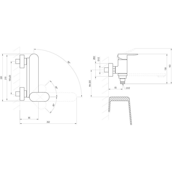Смеситель для ванны Ravak CR II 022.00BL X070463, чёрный фото 4
