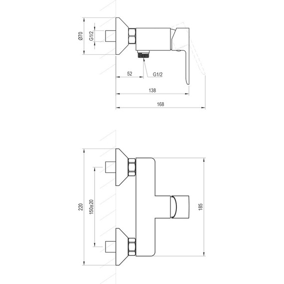Смеситель для душа Ravak SL 032.00CR X070486 фото 2