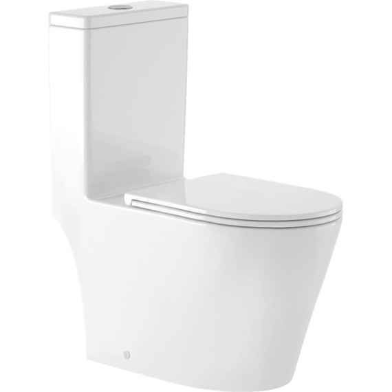 Унитаз-моноблок безободковый Mirsant ARK с крышкой Soft-close (система смыва торнадо) - 4 Унитаз-моноблок безободковый Mirsant ARK с крышкой Soft-close (система смыва торнадо) фото 4