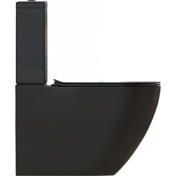 Унитаз-компакт безободковый Mirsant PANDORA 2 BLACK с крышкой Soft-close, чёрный матовый, Цвет производителя: чёрный матовый фото 5