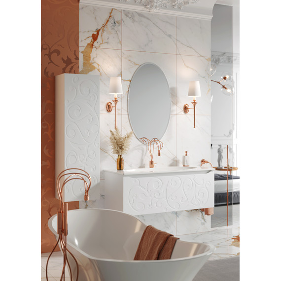 Тумба подвесная с раковиной Clarberg Elegance 100 см EL0110, белый - 4 Тумба подвесная с раковиной Clarberg Elegance 100 см EL0110, белый фото 4