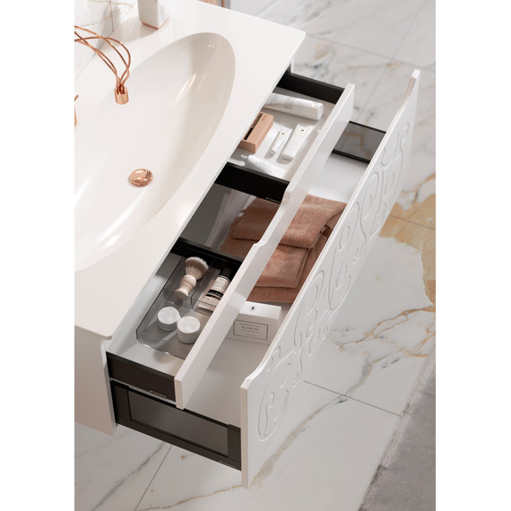 Тумба подвесная с раковиной Clarberg Elegance 100 см EL0110GL, белый/золото - 4 Тумба подвесная с раковиной Clarberg Elegance 100 см EL0110GL, белый/золото фото 4