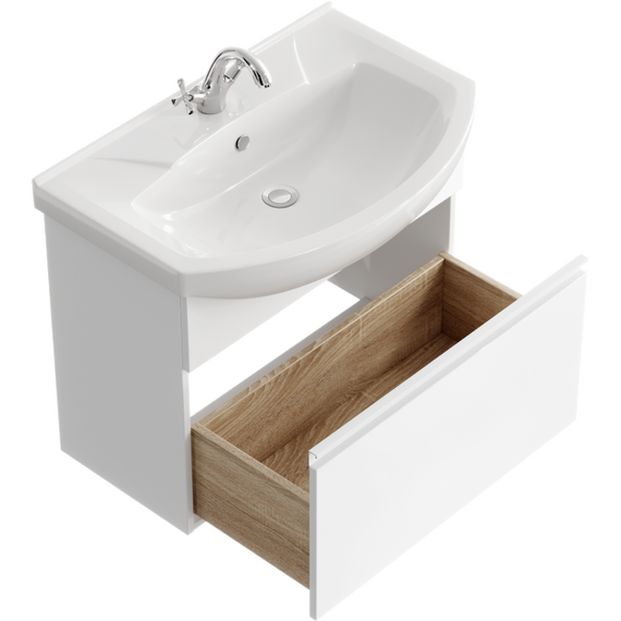 Тумба подвесная с раковиной Aqwella Rodos 75 см ROD01071, белый - 2 Тумба подвесная с раковиной Aqwella Rodos 75 см ROD01071, белый фото 2