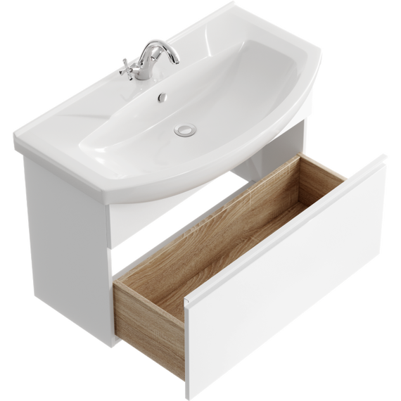 Тумба подвесная с раковиной Aqwella Rodos 85 см ROD01081, белый - 2 Тумба подвесная с раковиной Aqwella Rodos 85 см ROD01081, белый фото 2