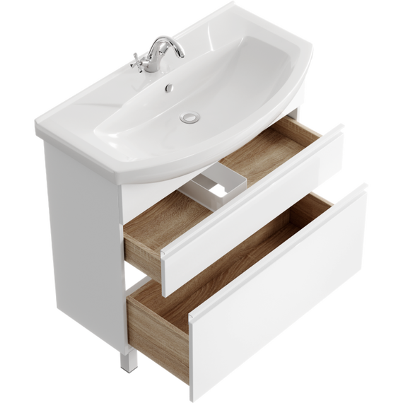 Тумба напольная с раковиной Aqwella Rodos 85 см ROD01082N, белый - 2 Тумба напольная с раковиной Aqwella Rodos 85 см ROD01082N, белый фото 2