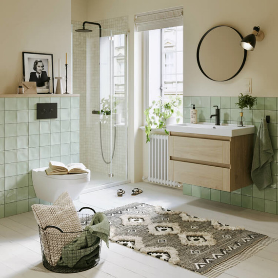 Тумба подвесная с раковиной Aqwella Astrid 80 см AST0108DD, дуб давос фото 3