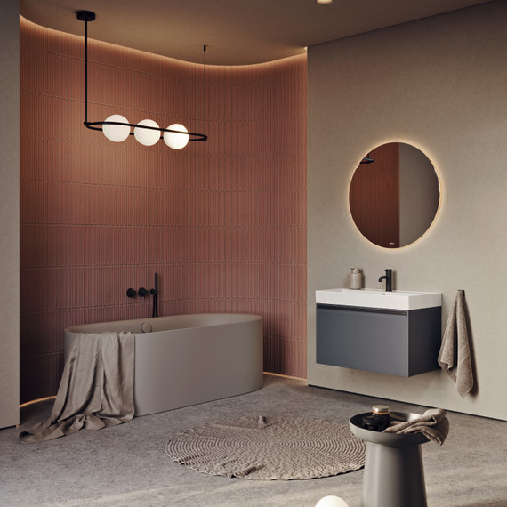 Тумба подвесная с раковиной Aqwella Pure 100 см PUR0110GRM, серый, Цвет фасада: серый - 3 Тумба подвесная с раковиной Aqwella Pure 100 см PUR0110GRM, серый, Цвет фасада: серый фото 3