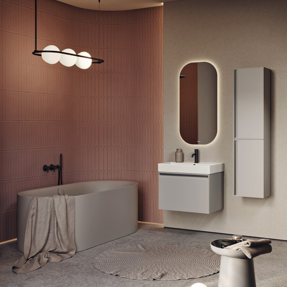 Тумба подвесная с раковиной Aqwella Pure 65 см PUR0165ST, серый туман, Цвет фасада: Серый туман фото 3