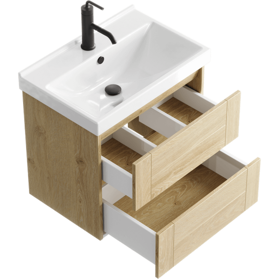 Тумба подвесная с раковиной Aqwella Astrid 60 см AST0106DD, дуб давос - 2 Тумба подвесная с раковиной Aqwella Astrid 60 см AST0106DD, дуб давос фото 2