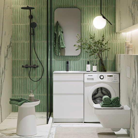 Тумба подвесная с раковиной Aqwella Duet 115 см DU01052NL, белый фото 3