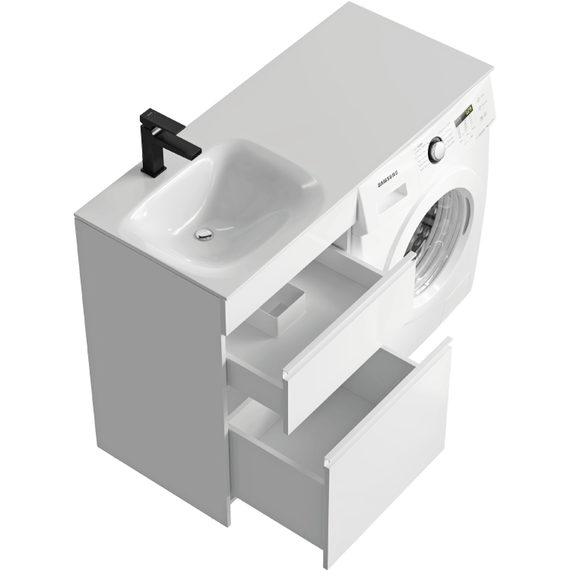 Тумба подвесная с раковиной Aqwella Duet 115 см DU01052NL, белый фото 2