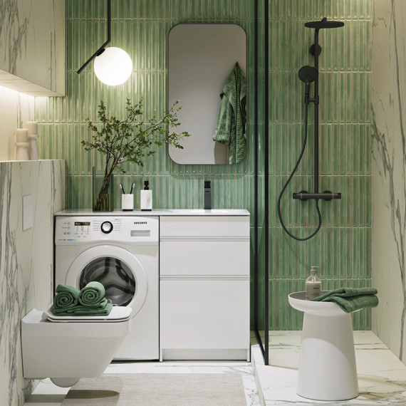 Тумба подвесная с раковиной Aqwella Duet 115 см DU01052NR, белый фото 3