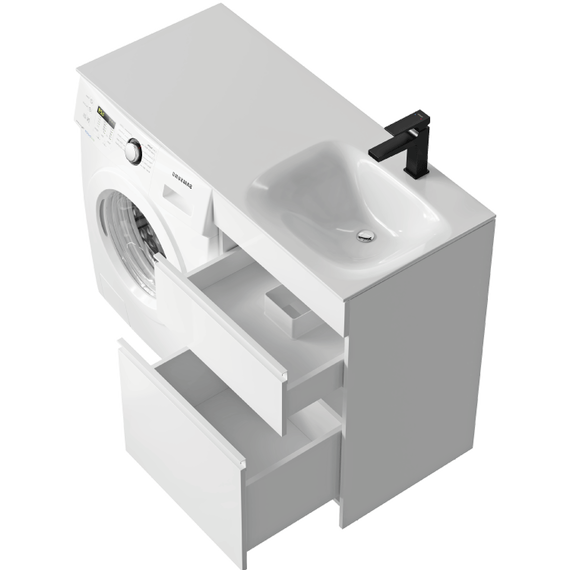 Тумба подвесная с раковиной Aqwella Duet 115 см DU01052NR, белый фото 2