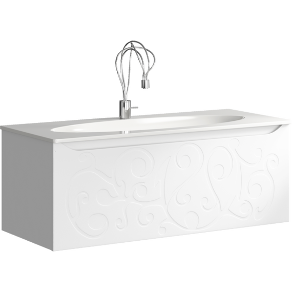 Тумба подвесная с раковиной Clarberg Elegance 100 см EL0110, белый фото 