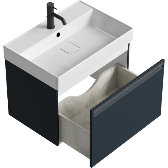 Тумба подвесная с раковиной Aqwella Pure 65 см PUR0165GRM, серый, Цвет фасада: серый - 2 Тумба подвесная с раковиной Aqwella Pure 65 см PUR0165GRM, серый, Цвет фасада: серый фото 2